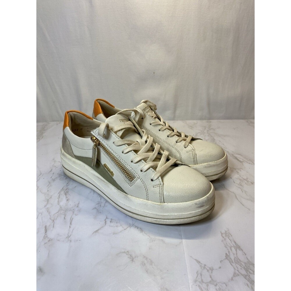 Remonte Women's Trainers Size 6, cream Leather With Contrast GUC